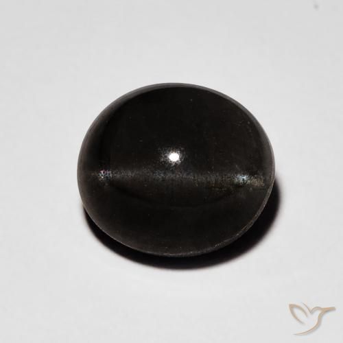 2.70ct Naturale Nero Scapolite effetto occhio di gatto, Ovale, Traslucido