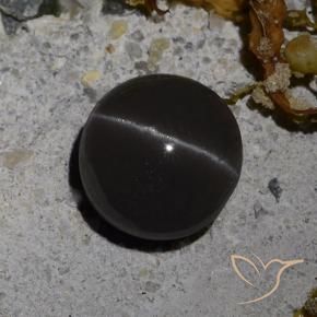 Scapolite occhio di gatto Nero naturale da 3.08 ct, Rotondo, Traslucido