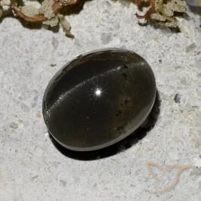 Scapolite occhio di gatto Nero naturale da 3.32 ct, Ovale, Traslucido