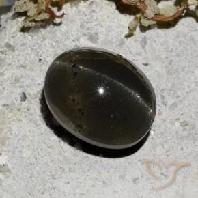 Scapolite occhio di gatto Nero naturale da 3.32 ct, Ovale, Traslucido