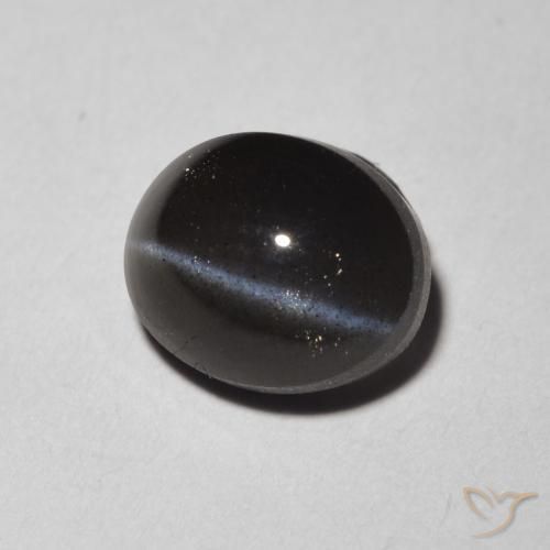 Scapolite occhio di gatto Nero naturale da 1.47 ct, Ovale, Traslucido