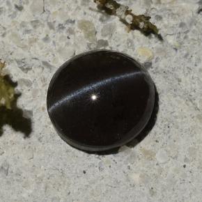 Cat's eye scapolite naturale nero da 1,14 ct, taglio ovale, traslucido