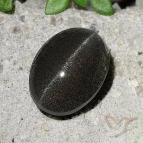 Scapolite occhio di gatto Nero naturale da 2.15 ct, Ovale, Traslucido