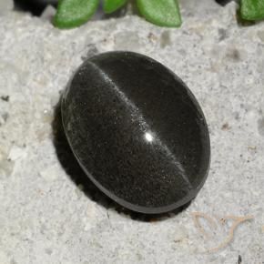 Scapolite occhio di gatto Nero naturale da 2.15 ct, Ovale, Traslucido