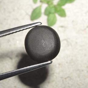 Cat's eye scapolite naturale nero da 3,23 ct, taglio rotondo, opaco