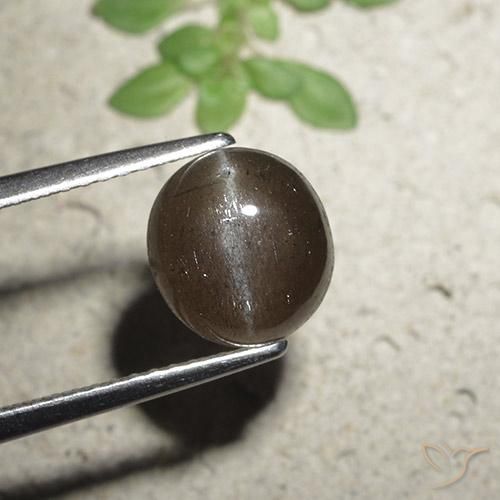 2.56ct Naturale Marrone medio Scapolite occhio di gatto, Rotondo, Traslucido