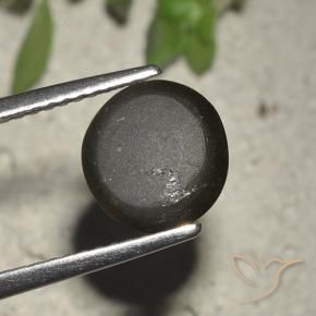 Cat's eye scapolite naturale nero da 2,72 ct, taglio rotondo, traslucido