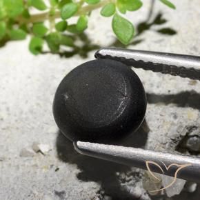 Scapolite occhio di gatto Nero naturale da 2.60 ct, Rotondo, Traslucido