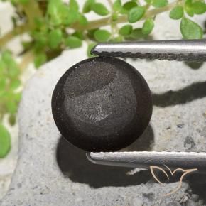 Scapolite occhio di gatto Nero naturale da 2.55 ct, Rotondo, Traslucido