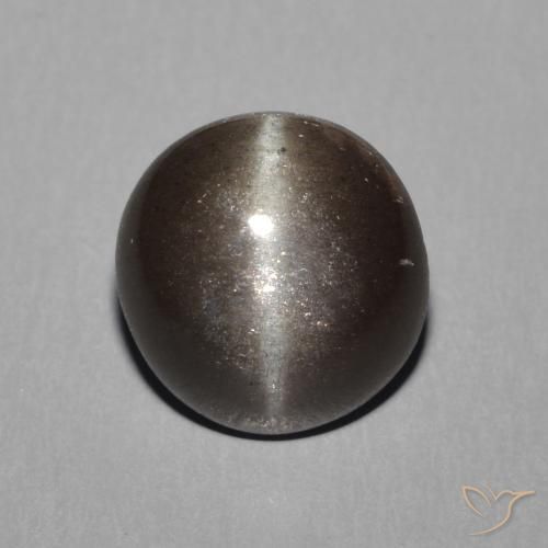2.28ct Naturale Nero caldo Scapolite occhio di gatto, Rotondo, Traslucido