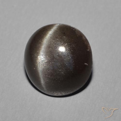 Scapolite occhio di gatto Nero caldo naturale da 2.28 ct, Rotondo, Traslucido