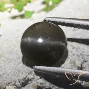 Scapolite occhio di gatto Nero naturale da 2.71 ct, Rotondo, Traslucido