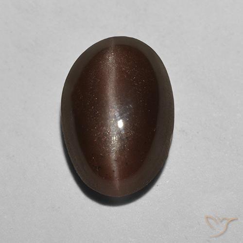2.12ct Naturale ombra marrone Scapolite effetto occhio di gatto, Ovale, Traslucido