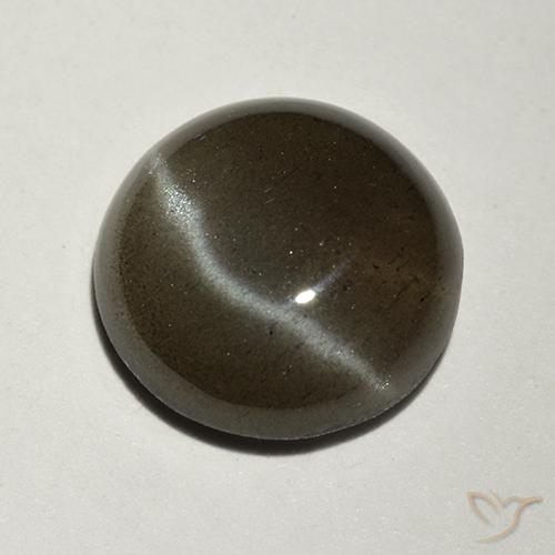 Scapolite occhio di gatto Nero naturale da 2.34 ct, Rotondo, Traslucido