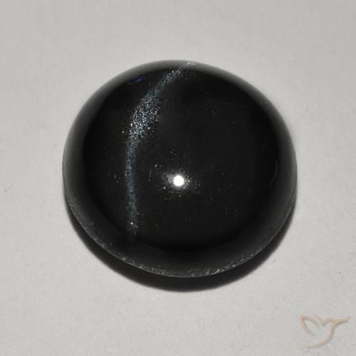 Scapolite occhio di gatto Nero naturale da 2.46 ct, Rotondo, Traslucido