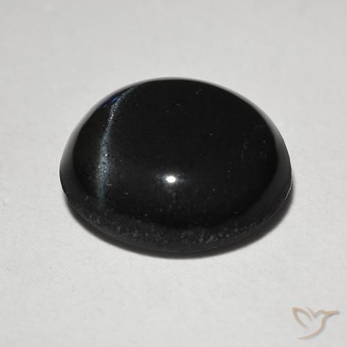 Scapolite occhio di gatto Nero naturale da 2.46 ct, Rotondo, Traslucido