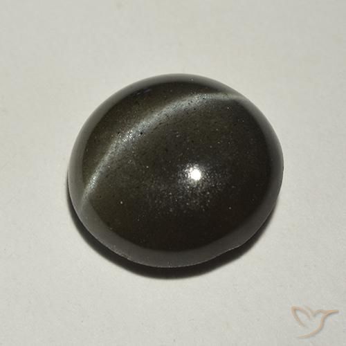 Scapolite occhio di gatto Nero naturale da 2.18 ct, Rotondo, Traslucido