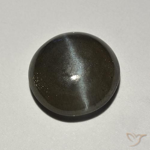 Scapolite occhio di gatto Nero naturale da 2.01 ct, Rotondo, Traslucido