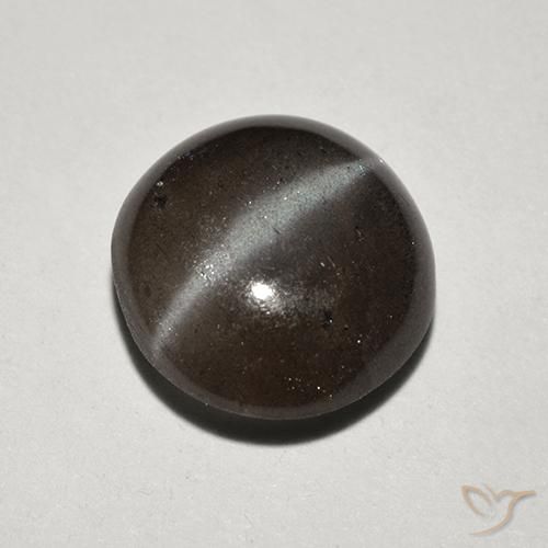 Scapolite occhio di gatto Nero naturale da 1.78 ct, Taglio rotondo, Traslucido