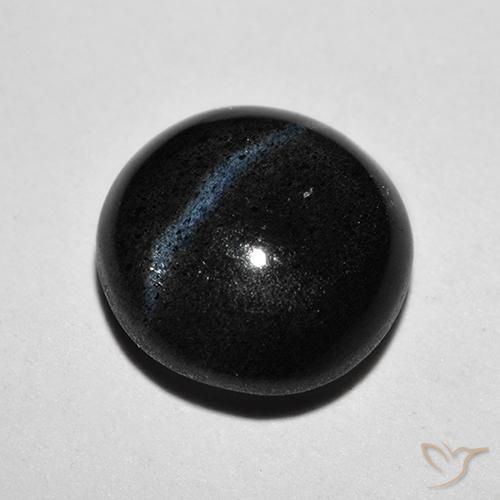 Scapolite occhio di gatto Nero naturale da 2.48 ct, Rotondo, Traslucido