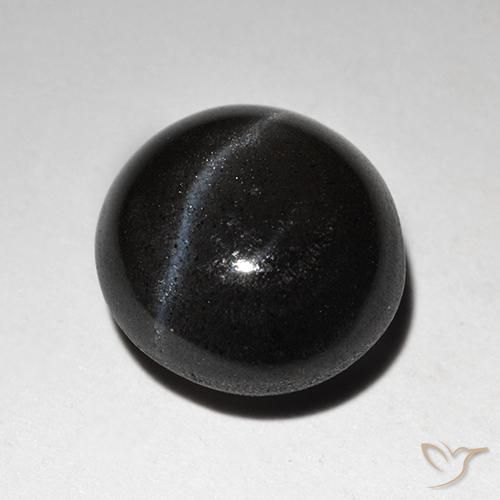 Scapolite occhio di gatto Nero naturale da 2.87 ct, Rotondo, Traslucido