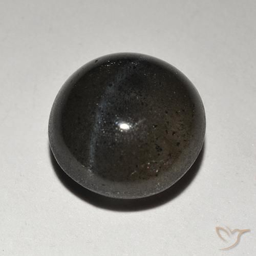 Scapolite occhio di gatto Nero naturale da 2.34 ct, Rotondo, Traslucido