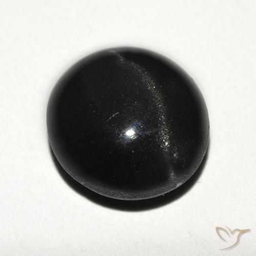 Scapolite occhio di gatto Nero naturale da 3.89 ct, Rotondo, Traslucido