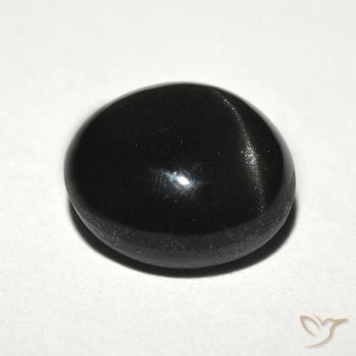 Scapolite occhio di gatto Nero naturale da 3.89 ct, Rotondo, Traslucido