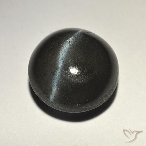 Scapolite occhio di gatto Nero naturale da 2.82 ct, Rotondo, Traslucido