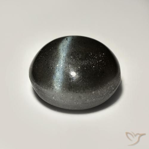 Scapolite occhio di gatto Nero naturale da 2.82 ct, Rotondo, Traslucido