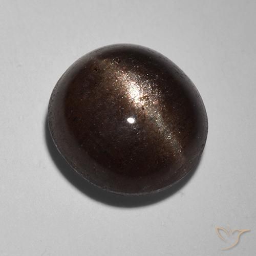 Scapolite occhio di gatto Nero naturale da 2.89 ct, Rotondo, Traslucido