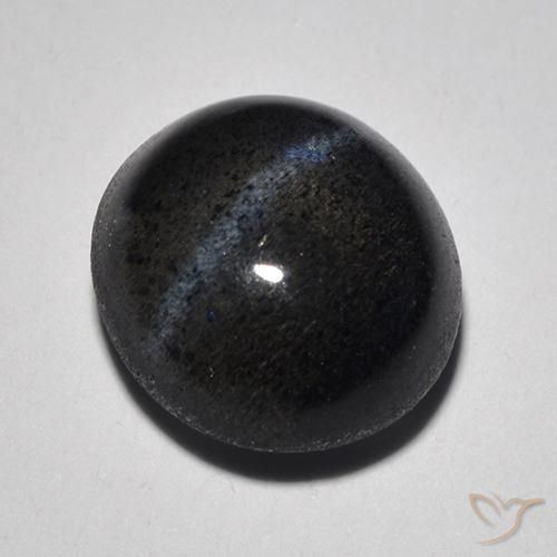 Scapolite occhio di gatto Nero naturale da 2.05 ct, Rotondo, Traslucido