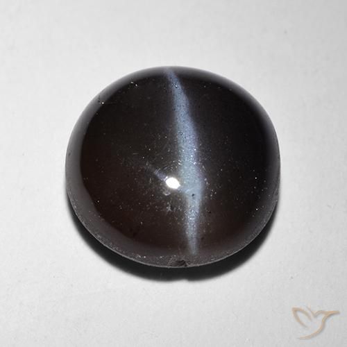 2.29ct Naturale Nero Scapolite effetto occhio di gatto, Rotondo, Traslucido