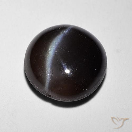 Scapolite occhio di gatto Nero naturale da 2.29 ct, Rotondo, Traslucido