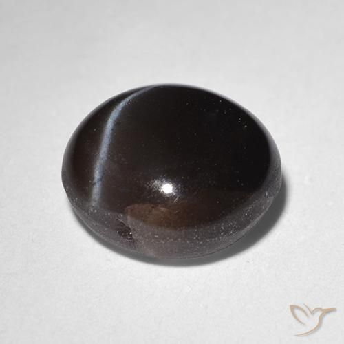 Scapolite occhio di gatto Nero naturale da 2.29 ct, Rotondo, Traslucido