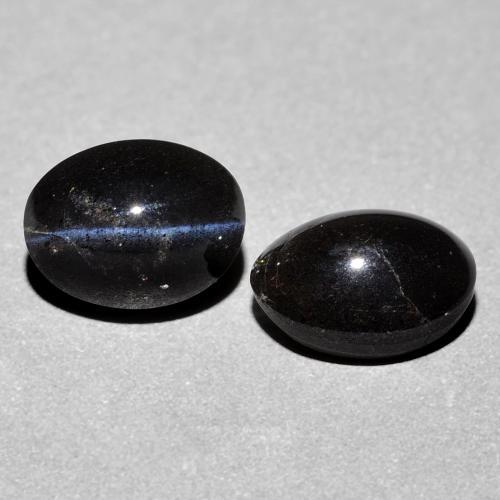 Gemme di Scapolite occhio di gatto Nero naturale da 4.74 ct, Taglio ovale, Opaco