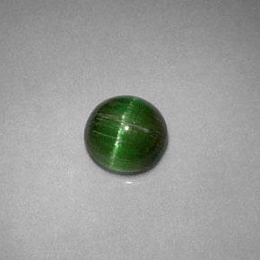 Cat's eye tourmaline naturale verde da 0,85 ct, taglio rotondo, opaco