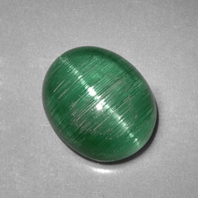 Cat's eye tourmaline naturale verde da 2,09 ct, trasparente, trasparente/traslucido