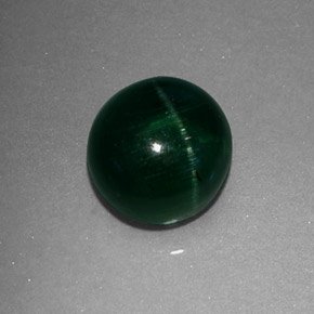 Cat's eye tourmaline naturale verde da 2,43 ct, trasparente, trasparente/traslucido