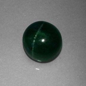 Cat's eye tourmaline naturale verde da 2,43 ct, trasparente, trasparente/traslucido