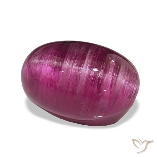Tormalina occhio di gatto Viola rossastro naturale da 14.28 ct, Taglio ovale, Traslucido