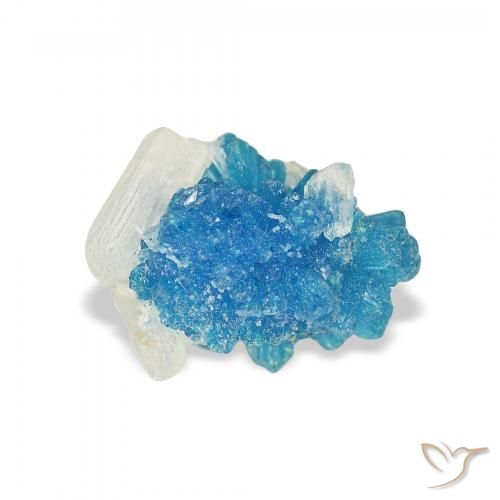 1.80ct Naturale Blu elettrico azzurro Cavansite, Taglio a fantasia, Opaco