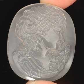 Calcedonio naturale bianco da 64,73 ct, trasparente, trasparente/traslucido
