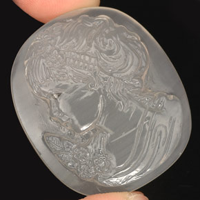 Calcedonio naturale bianco da 64,73 ct, trasparente, trasparente/traslucido