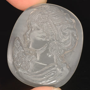 Calcedonio naturale bianco da 64,73 ct, trasparente, trasparente/traslucido