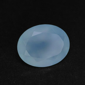 Calcedonio naturale blu da 2,25 ct, trasparente, trasparente/traslucido