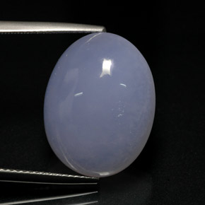 Calcedonio naturale blu da 16,32 ct, taglio ovale, traslucido