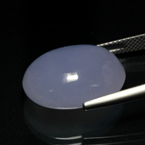 Calcedonio naturale blu da 16,32 ct, taglio ovale, traslucido