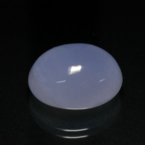 Calcedonio naturale blu da 15,37 ct, taglio ovale, traslucido
