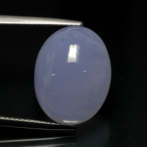 Calcedonio naturale blu da 15,37 ct, taglio ovale, traslucido